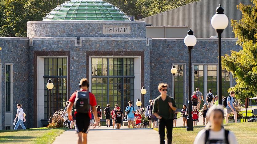 Image of students walking on campus.